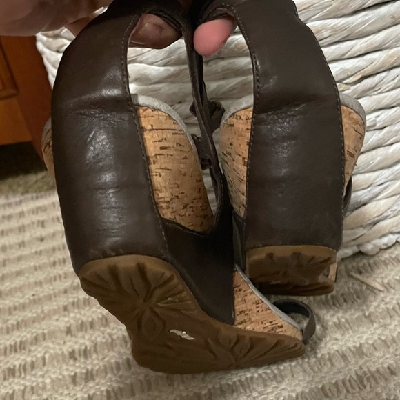 Patagonia dark brown leather cork wedge sandals Size 11 - Picture 5 of 5